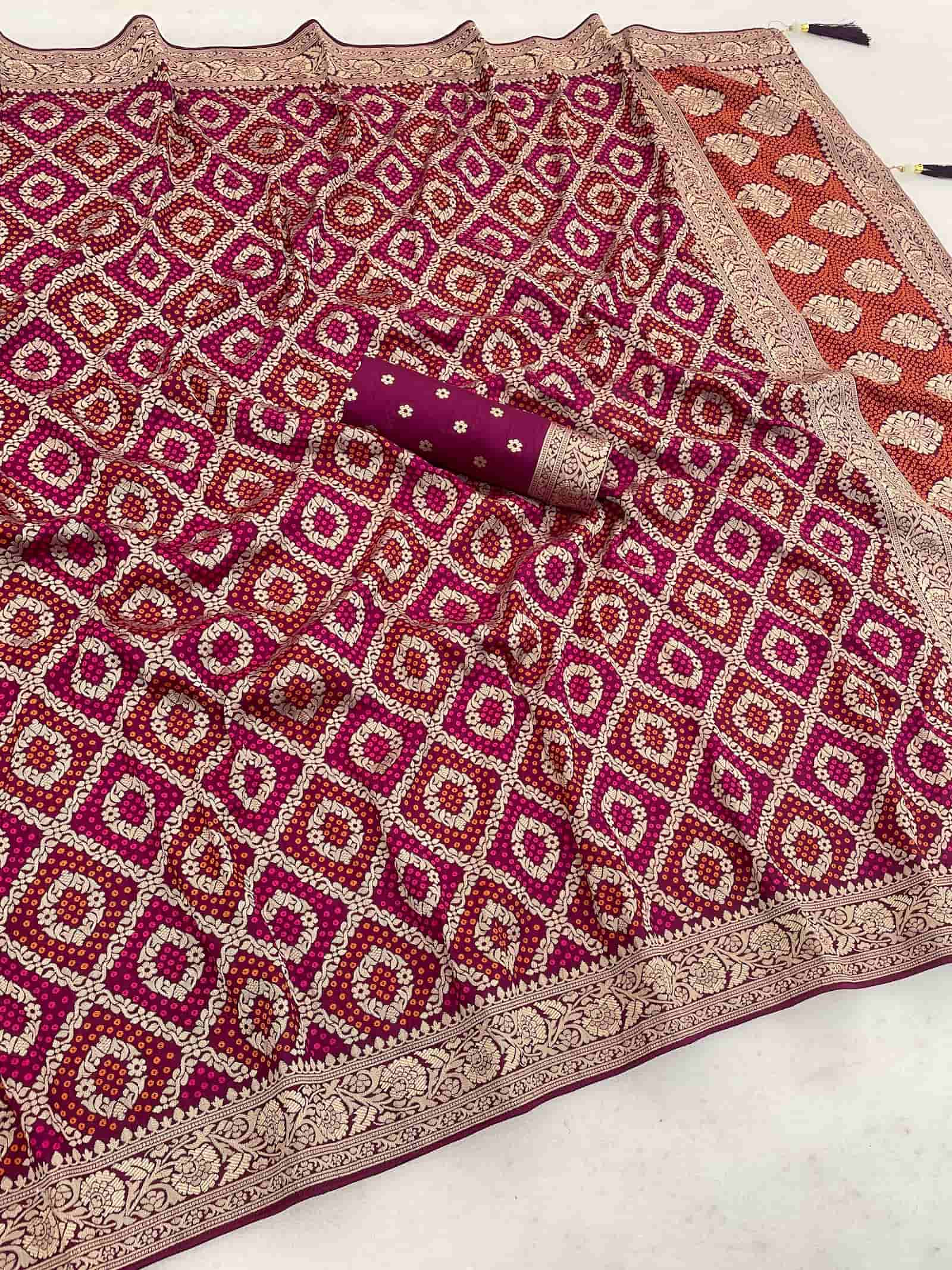 Nylon Dola Silk Wedding Saree for Women | Zari Weaving Jacquard Border | Piping Border