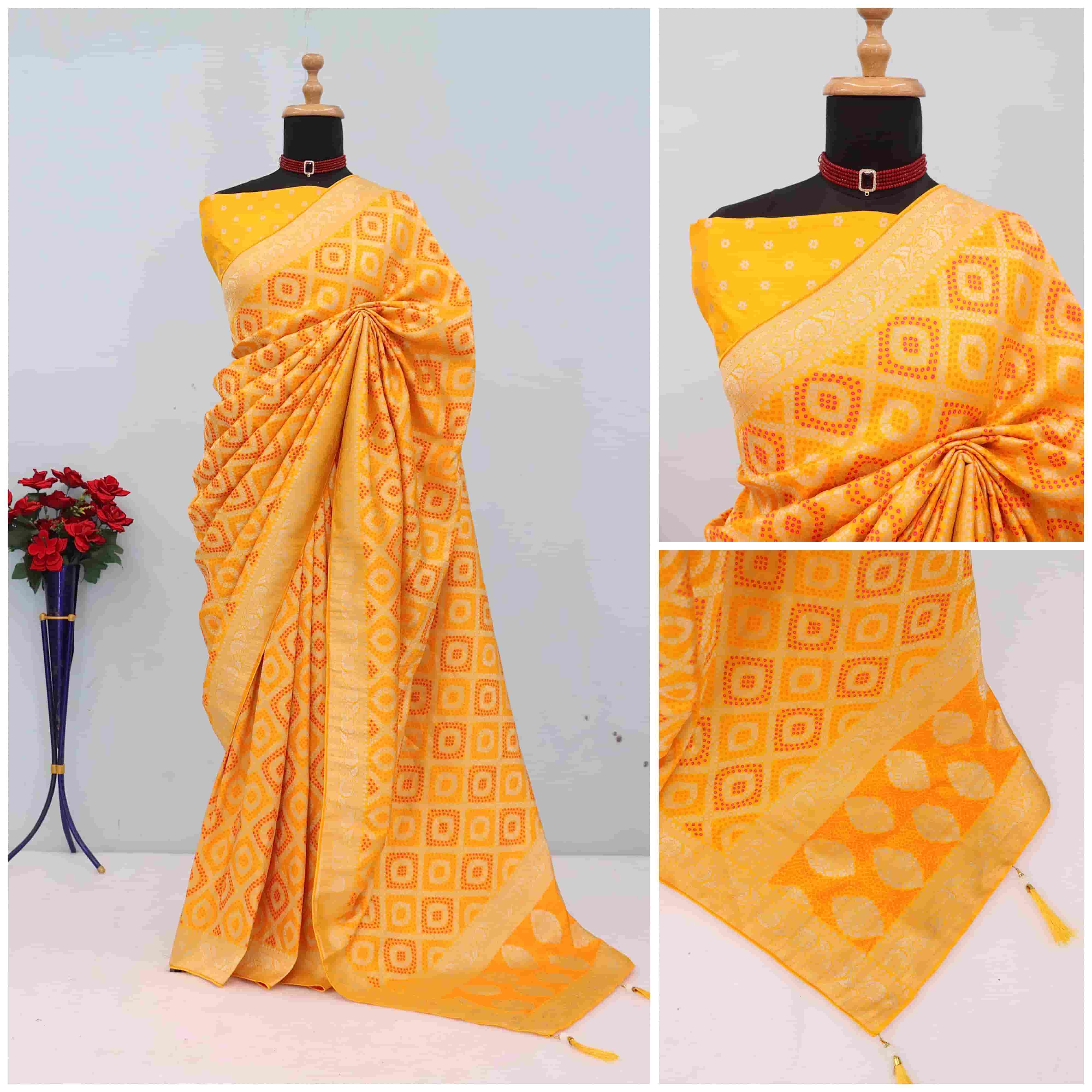Nylon Dola Silk Wedding Saree for Women | Zari Weaving Jacquard Border | Piping Border